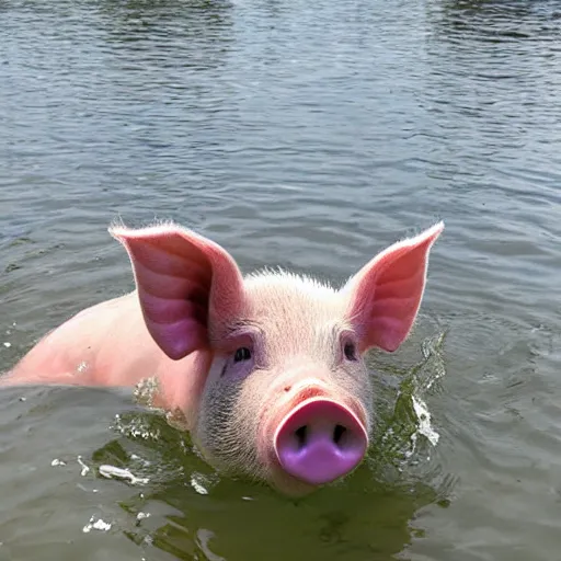 Image similar to pig swimming