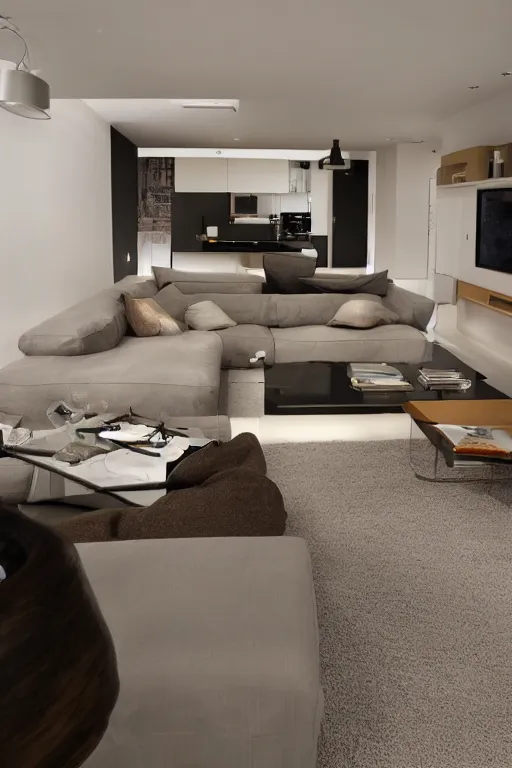 Prompt: photorealisitic modern livingroom