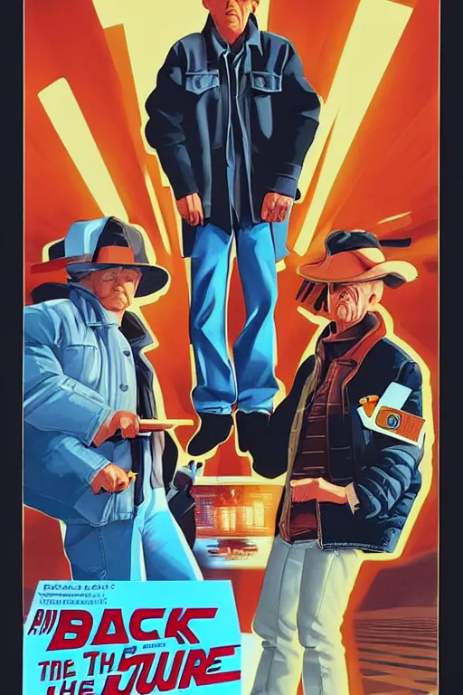 Prompt: A poster for Back to the Future, designed and painted by ralph mcquarrie