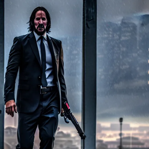 Image similar to John Wick, dramatic, (Canon, ISO100, f/8, 1/125, 84mm)