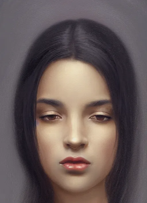 Image similar to oil painting close up portrait of a contemplative young black woman with long dark flowing hair in a black dress, surrounded by white lilies!! at sunset, hazy, digital art, chiaroscuro, artstation, cinematic, golden hour, digital art painting by greg rutkowski, william - adolphe bouguereau, hazy atmosphere, cinematic lighting