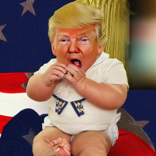 Image similar to donald trump as a crying baby