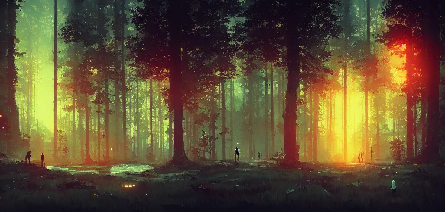 Prompt: landscape, by ismail inceoglu, illustration, bokeh, cinematic, filmic, glamor shot, cinematic lighting, ray tracing reflections, rtx, woodland, cinematic