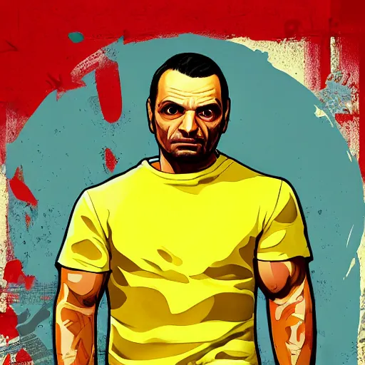 Image similar to Michael Mando aka Nacho Varga from Better Call Saul as a GTA character portrait, Grand Theft Auto, GTA cover art