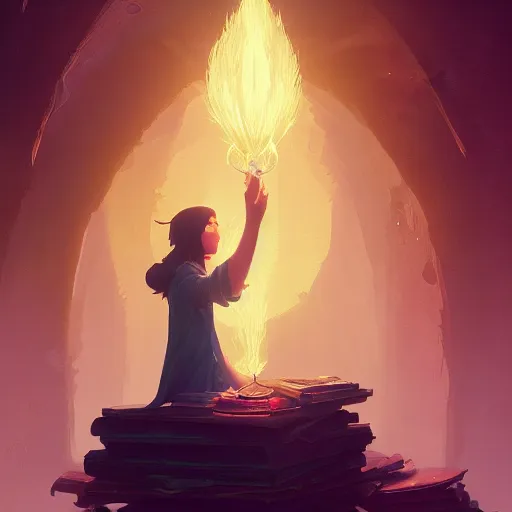 Image similar to highly detailed vfx portrait of an old mage casting a light spell, unreal engine, greg rutkowski, loish, rhads, beeple, makoto shinkai and lois van baarle, ilya kuvshinov, rossdraws, tom bagshaw, alphonse mucha, global illumination, detailed and intricate environment