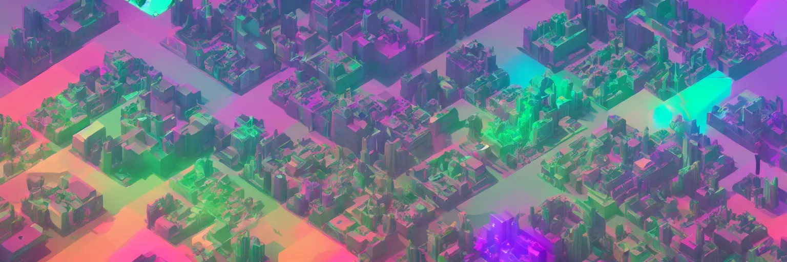 Image similar to volumetric photo of all the people of Llanet earth, unreal engine, retrowave color palette, 3d render, lowpoly, colorful, digital art