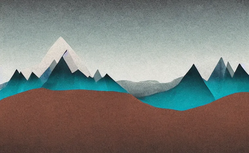 Prompt: one single stand alone huge hyperdetailed minimalist mountain, seen from the long distance. maximalist unexpected elements. free sky in plain natural warm tones. 8 x 1 6 k hd mixed media 3 d collage in the style of a childrenbook illustration in pastel tones. matte matte background. no frame hd
