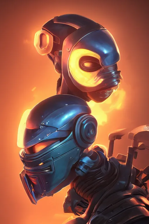 Image similar to epic mask helmet robot ninja portrait stylized as fornite style game design fanart by concept artist gervasio canda, behance hd by jesper ejsing, by rhads, makoto shinkai and lois van baarle, ilya kuvshinov, rossdraws global illumination radiating a glowing aura global illumination ray tracing hdr render in unreal engine 5