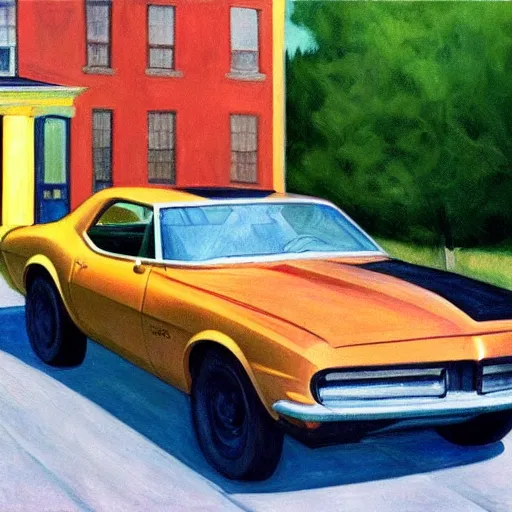 Image similar to Dated a chick that lived on Cooterneck Road, She had a catfish Camero and was cooler than me, by Edward Hopper