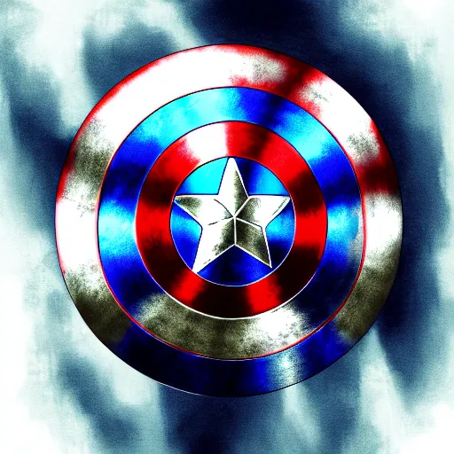 Image similar to water white as captain america , digital art