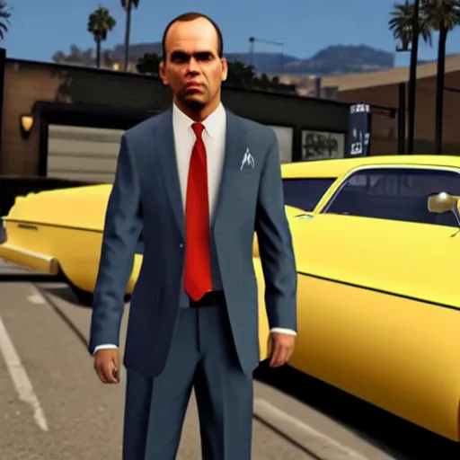 Prompt: Ernie Johnson as a GTA V character, highly detailed