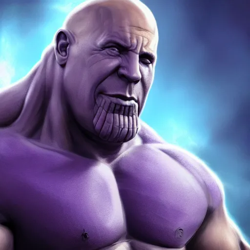 Image similar to thanos as vin diesel, 8k, realistic digital art, artstation, cinematic