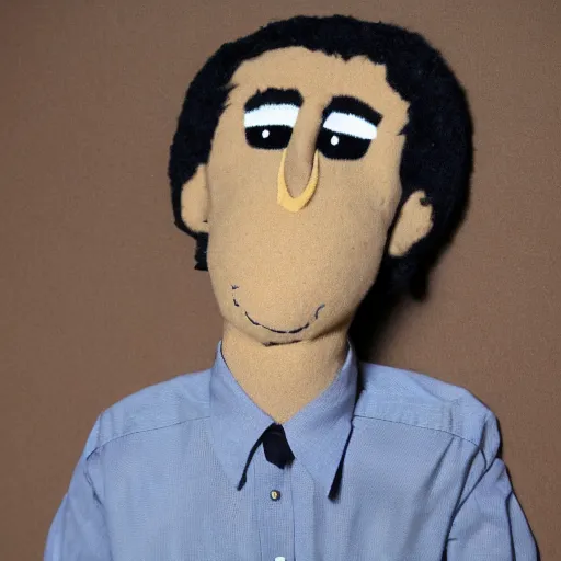 Image similar to portrait of flat!! eric!! from levi's commercial, puppet