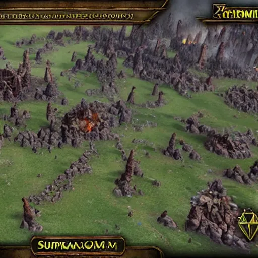 Prompt: supreme commander realistic warzone in the kingdom of hyrule