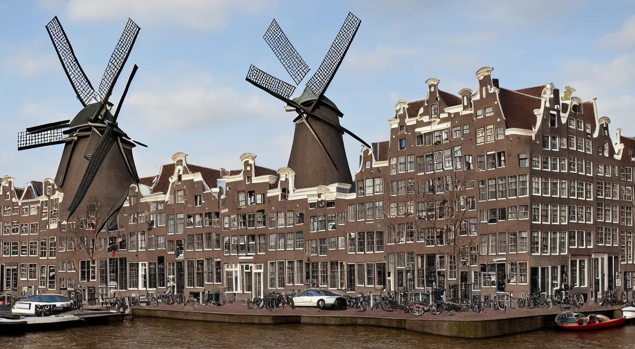 Image similar to a windmill in old amsterdam