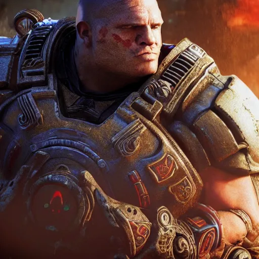 Prompt: aztec montezuma in gears of war, splash art, movie still, detailed face, photorealistic facial features, cinematic lighting, dramatic, octane render, long lens, shallow depth of field, bokeh, anamorphic lens flare, 8 k, hyper detailed, 3 5 mm film grain