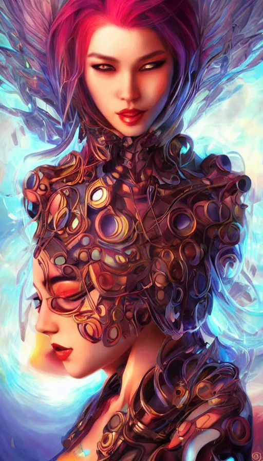 Image similar to psytrance artwork, by artgerm