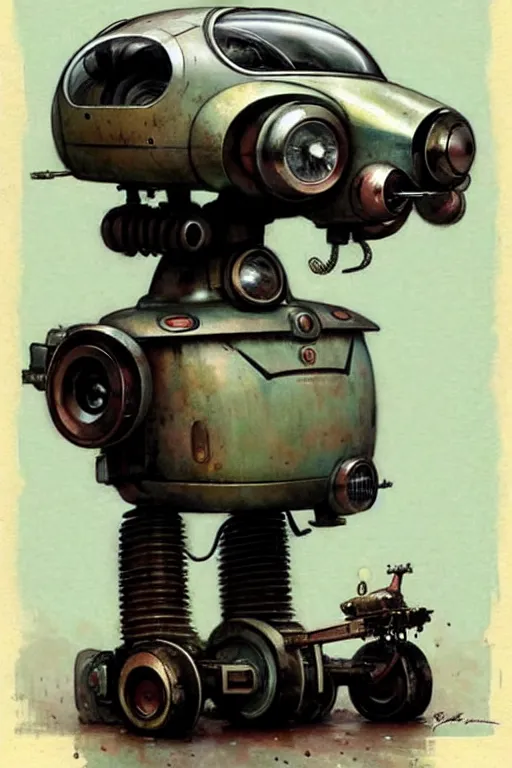 Prompt: ( ( ( ( ( 1 9 5 0 s retro future android robot ratrod. muted colors., ) ) ) ) ) by jean - baptiste monge,!!!!!!!!!!!!!!!!!!!!!!!!!