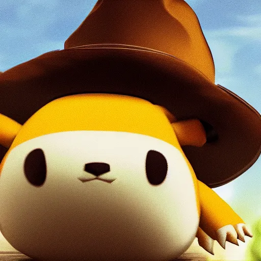 Image similar to national geographic photo of the pokemon snorlax wearing a cowboy hat by franz lanting, digital art, cinematic shot