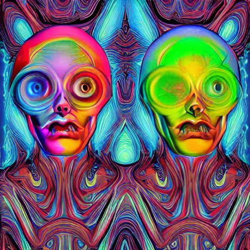 Image similar to 👽 🤖 psychedelic style, surreal, digital painting