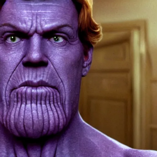 Image similar to thanos in a movie home alone 4k