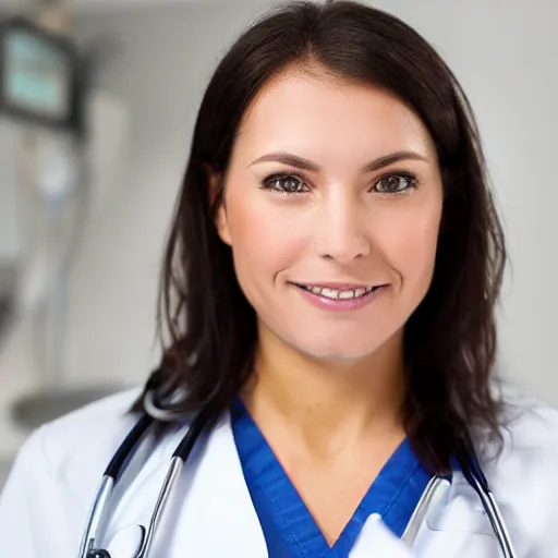 Image similar to close up face female portrait of a nurse