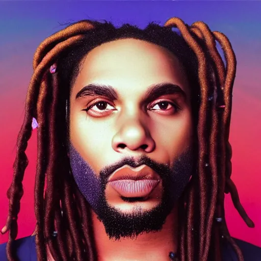 Prompt: a close up of a person with dreadlocks, an album cover by David LaChapelle, reddit, precisionism, 1990s, smokey background, high definition