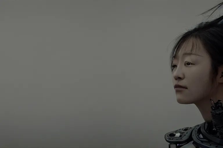 Prompt: portrait of a beautiful Korean cyborg By Emmanuel Lubezki