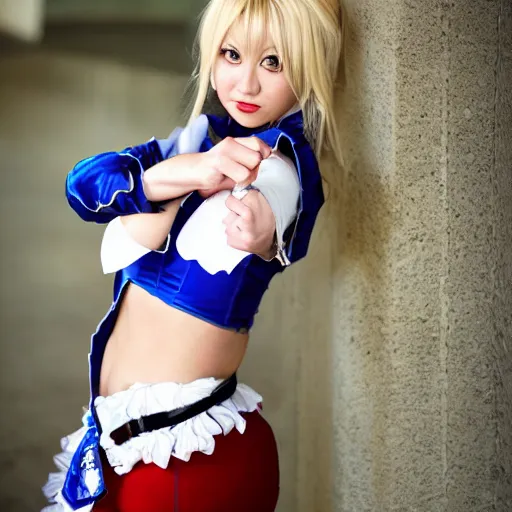 Prompt: photo of a model as lucy heartfilia