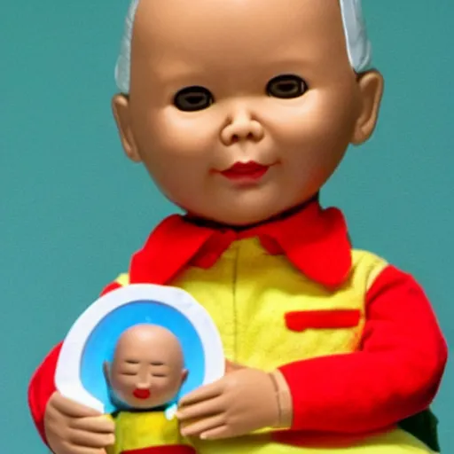 Image similar to doll of lee kuan yew for children from fisher price, colourful, Singapore children's toy
