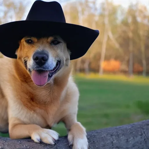 Image similar to dog wearing a cowboy hat