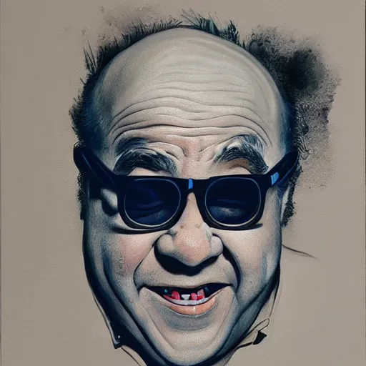 Image similar to Danny Devito painting by James Jean