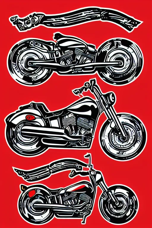 Image similar to Harley Davidson motorbike , sticker, colorful, illustration, highly detailed, simple, smooth and clean vector curves, no jagged lines, vector art, smooth