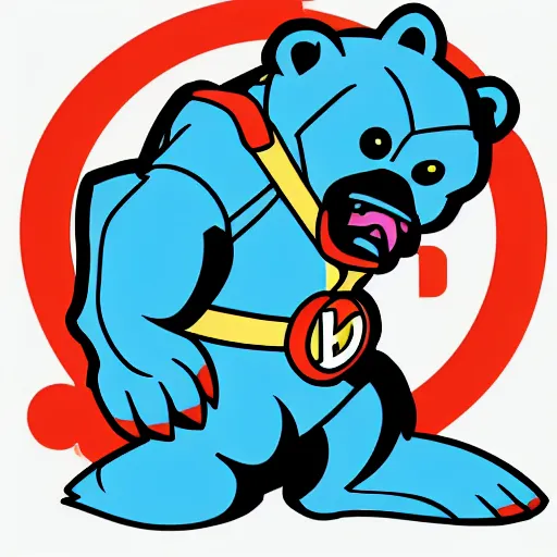 Prompt: profile picture of gambling bear cartoon network by disney channel, dc and marvel with style od blizzard