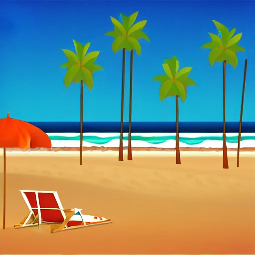 Prompt: california beach illustration