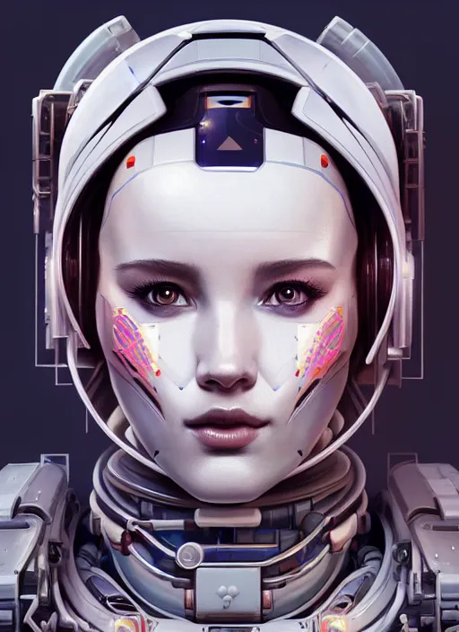 Image similar to symmetry!! portrait of a robot astronaut, floral! horizon zero dawn machine, intricate, elegant, highly detailed, digital painting, concept art, smooth, sharp focus, illustration, art by artgerm and greg rutkowski, 8 k