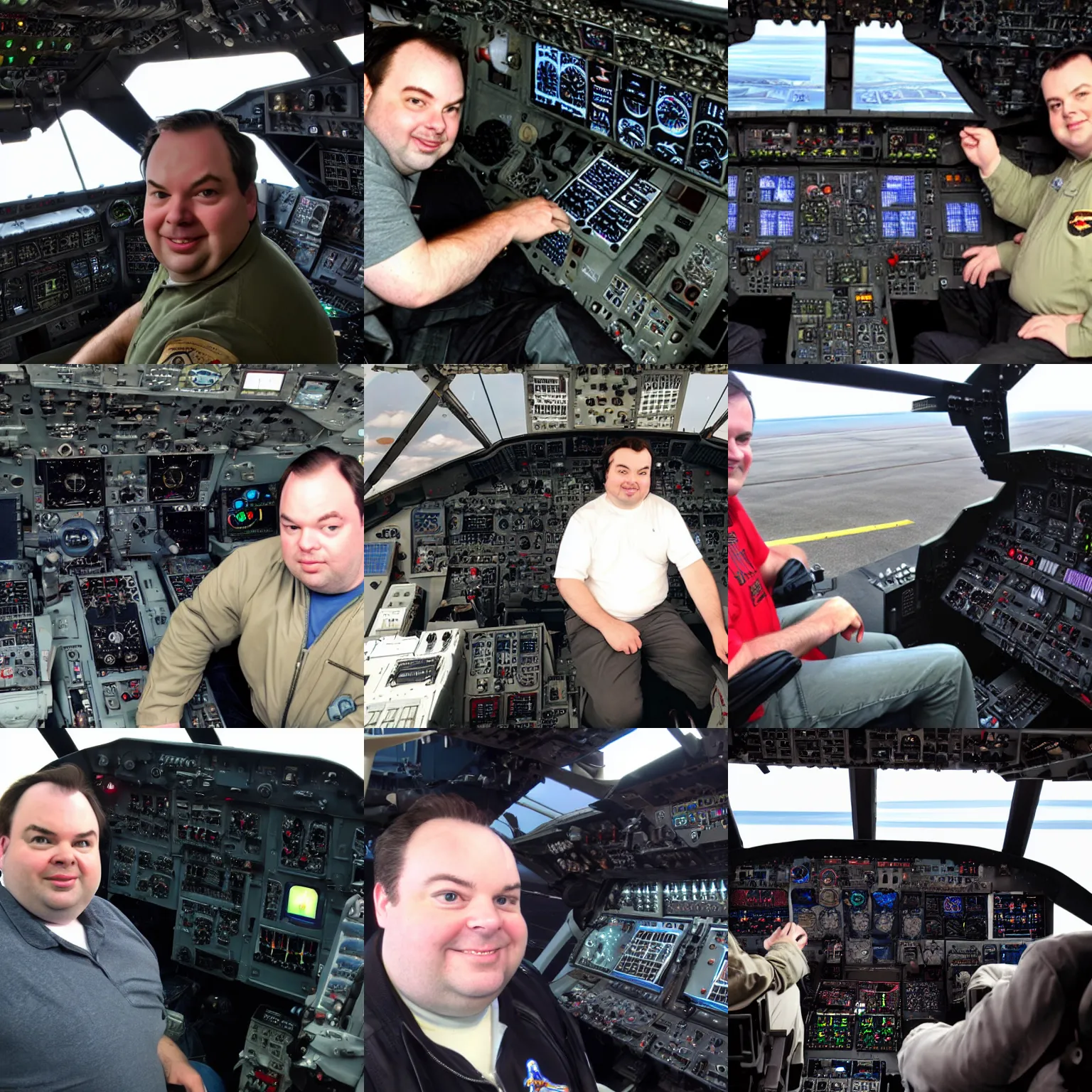 Prompt: Rich Evans in the cockpit of a fighter jet