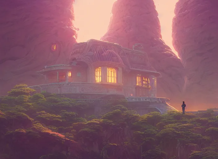 Prompt: future house on planet mars, unreal engine, fantasy art by greg, loish, rhads, ferdinand knab, tom bagshaw, makoto shinkai and lois van baarle, rossdraws, ilya kuvshinov, night lighting, trending on studio ghibli, highly detailed, 8 k, octane render