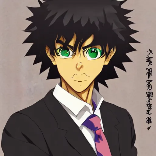 Image similar to anime portrait of obama as an anime boy, spike spiegel, cowboy bebop, trending on artstatoin