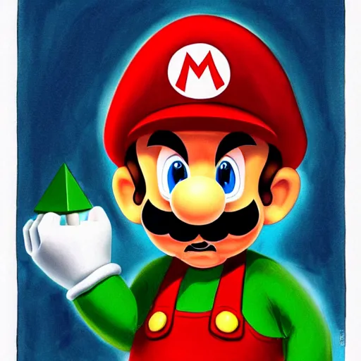 Image similar to Mario bros Luigi playing a ouija board, illustration, exquisite quality, artgram,