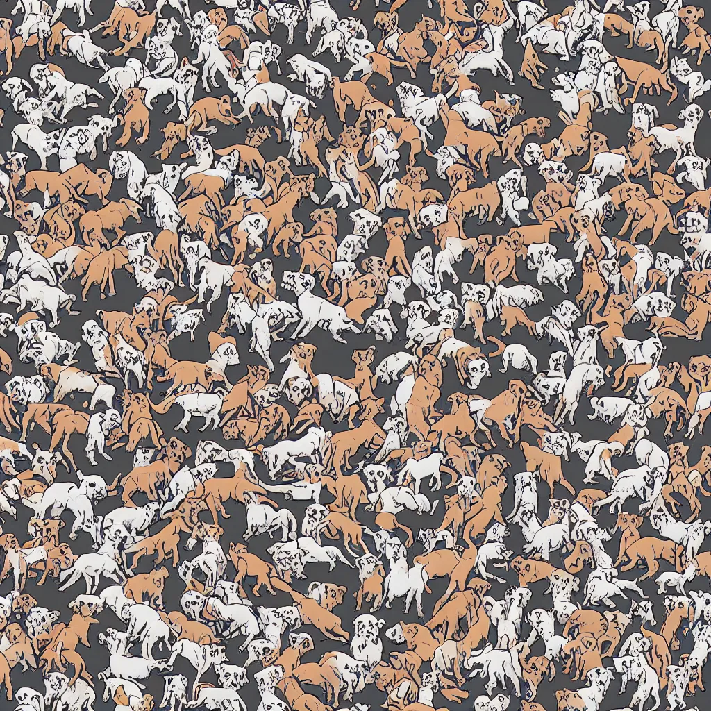 Prompt: seamless pattern of pitbulls fighting in the 9th ward, 35mm photography