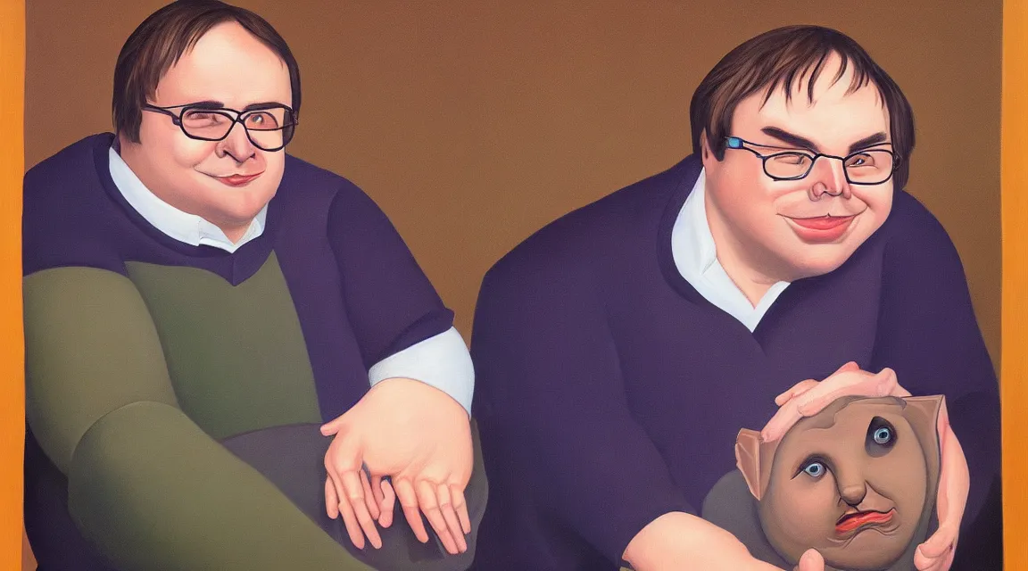 Image similar to portrait of Linus Torvalds painted by fernando botero