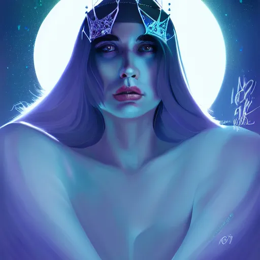 Prompt: Queen of the night, highly detailed, digital painting, artstation, concept art, smooth, sharp focus, illustration