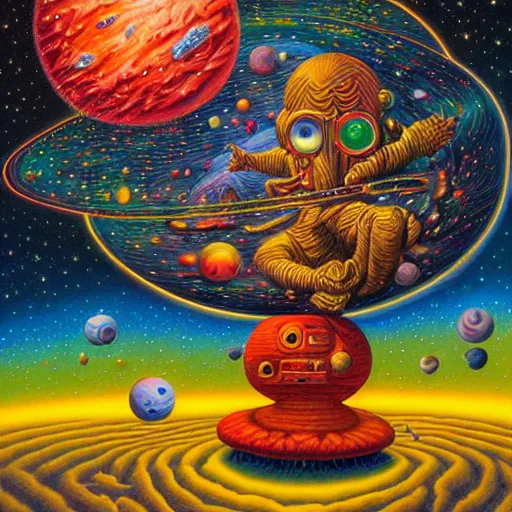 Prompt: Liminal space in outer space by Todd Schorr