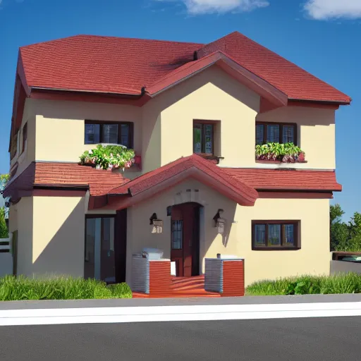 Image similar to 3 d render of a house