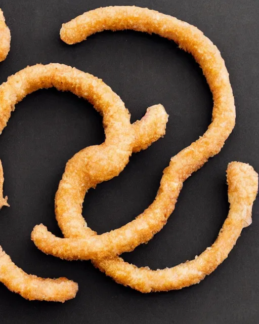 Prompt: An onion ring figure of eight, infinite, 8, Shape of the number 8