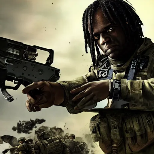 Image similar to chief keef and call of duty warzone digital art 4 k the detailed super realistic