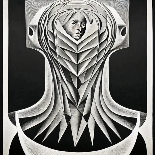 Image similar to lithography on paper secret conceptual figurative post - morden monumental dynamic portrait drawn by william blake and escher and hogarth, inspired by magritte, illusion surreal art, highly conceptual figurative art, intricate detailed illustration, controversial poster art, polish poster art, geometrical drawings, no blur