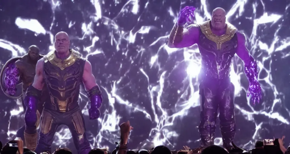 Image similar to thanos performing in the eurovision