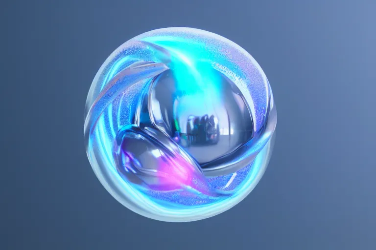 Prompt: iridescent periwinkle bubble logo octane render, by wlop, artgerm, trending on artstation